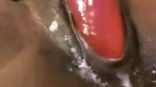 Erotic Sensuality - Black Girl Uses Dildo to Masturbate on Webcam