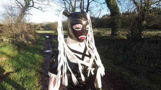 Miss Maskerade Exhibition into Full Pvc French Maid Adventure Outdoors