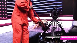 Crazy cleaner seduces and fucks Bonnie inside the studio