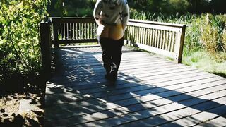 Exhibitionist milf Flashing her round Ass and Having Fun with her