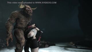 Tifa Lockhart x Minotaur monster