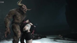Tifa Lockhart x Minotaur monster