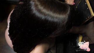White Wifey Marcy Diamond Blows Ebony Dick at the Gloryhole
