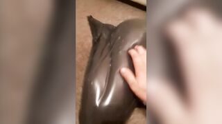 Sub chick Gasmasked Fetish into Trashbag Vacum Experiment