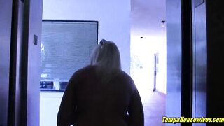 Stripping Full Naked Into Outside Gets Her a Cumshot