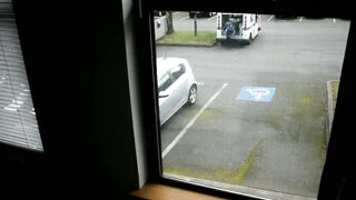 Long Ass cougar Loves to Put on a Window Performance