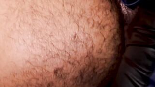 Jayson Parker runs his lubed fist and pierced cock over Pup Hades hole