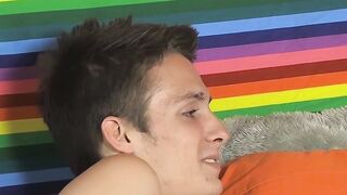 Handsome twink licks lollipop and fucks young gay guy raw