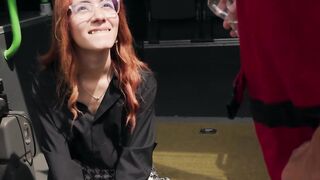 Skinny redhead Little Chloe cant stop moaning while hung DILF rails her twat