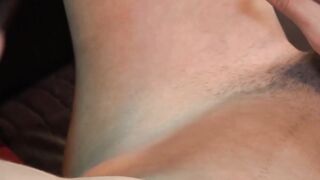 Skinny Latino twink Will strokes his massive cock until he cum bursts