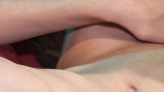 Skinny Latino twink Will strokes his massive cock until he cum bursts