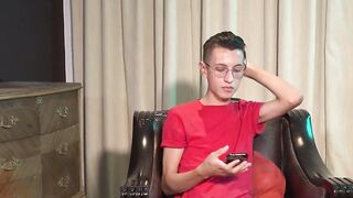 Skinny Latino twink Will strokes his massive cock until he cum bursts