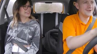My driving student Megan Love says goodbye with backseat cowgirl ride