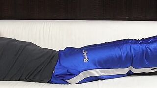 Mature dom feet worships and licks feet of a bound hunk
