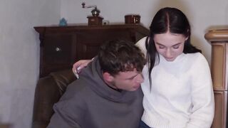 Emma Evans is reluctant while cucking her lover with me