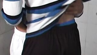 Hot Luciano Belho shares his uncut cock with teammate Augusto Cold