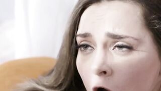 Aften Opals pretty face creamed with hot jizz after hardcore banging