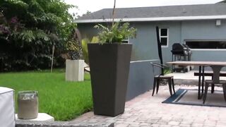Hot trainer made my wife Gia Love orgasm while banging her outdoors