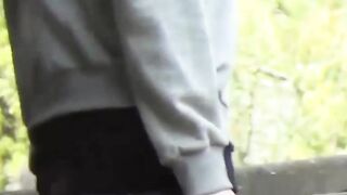 A cameraman caught a group of shy girls who had to pee outdoor