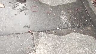 A cameraman caught a group of shy girls who had to pee outdoor