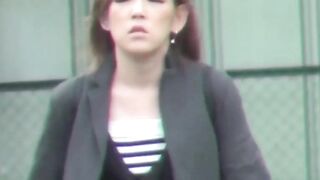 One of these girls actually saw that some perv was recording while she was peeing out