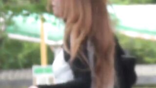 One of these girls actually saw that some perv was recording while she was peeing out