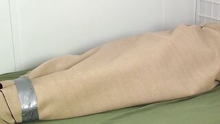 Mature master tickles feet and body of a bound slave hunk