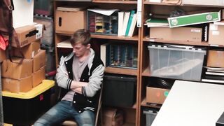 Twink security officer raw fucks inked suspects tight ass