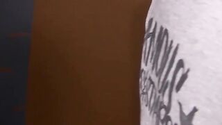 Twink pleases his massive penis with massive flashlight