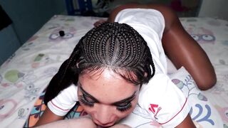 Skinny oiled Asian ladyboy barebacks and rides a kinky BWC stud