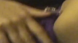 Hairy pussy cutie's kinky solo pussy play for a voyeur