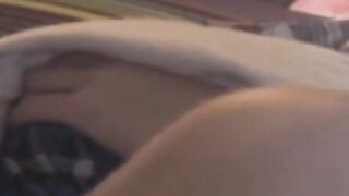 Hairy pussy cutie's kinky solo pussy play for a voyeur