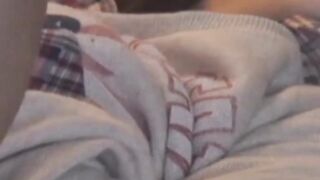 Hairy pussy cutie's kinky solo pussy play for a voyeur
