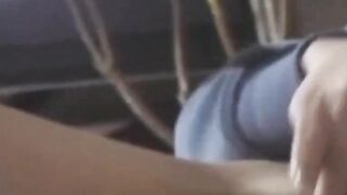 Hairy pussy cutie's kinky solo pussy play for a voyeur