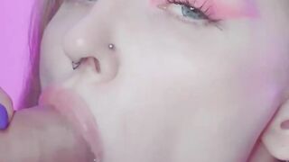 Sensual blowjob with spunk in throat by super-hot biotch Dolly Rud - warm hard-core