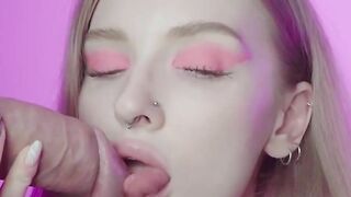 Sensual blowjob with spunk in throat by super-hot biotch Dolly Rud - warm hard-core