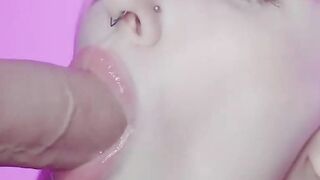 Sensual blowjob with spunk in throat by super-hot biotch Dolly Rud - warm hard-core