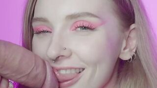 Sensual blowjob with spunk in throat by super-hot biotch Dolly Rud - warm hard-core