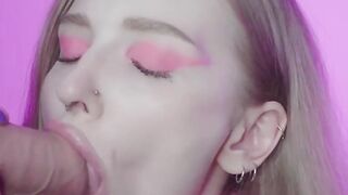 Sensual blowjob with spunk in throat by super-hot biotch Dolly Rud - warm hard-core