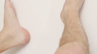 Cute twink Johny shows sexy feet and beats his big meat after school