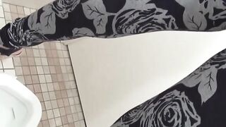 Pervy video of young Japanese girls peeing in a public toilet