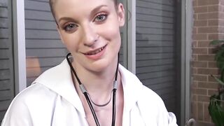 Naughty nurse Ela Darling takes sperm donations directly on her face