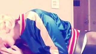 Harley Quinn Crossdresser Blowjob and Swallow