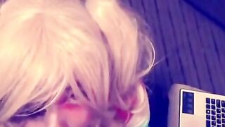 Harley Quinn Crossdresser Blowjob and Swallow