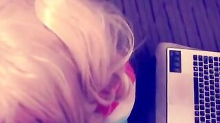 Harley Quinn Crossdresser Blowjob and Swallow