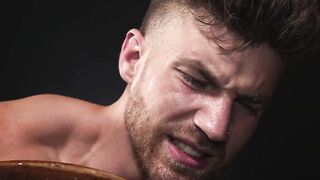Stepdad Eddie Patrick gives his stepson Carter Collins a throat gagging face fucking