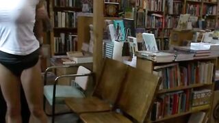 Public bookstore big fake tits sub Bailey Brooks groped and used by strangers