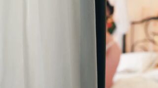 Busty tgirl Ariel Demure and her bride snucked away to fuck