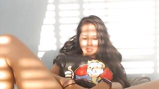 Asian Teen Gamer Masturbates to Orgasm on Webcam