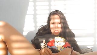 Asian Teen Gamer Masturbates to Orgasm on Webcam